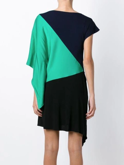 Shop Vionnet Asymmetric Colour Block Dress