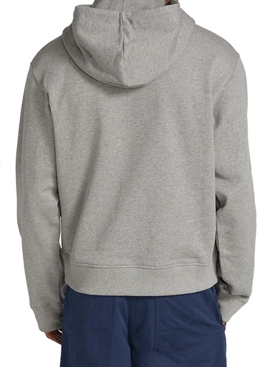 Shop Kenzo Embroidered Cotton Tiger Hoodie In Pearl Grey