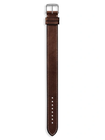 Shop Tom Ford Men's Classic Leather Watch Strap In Chesnut