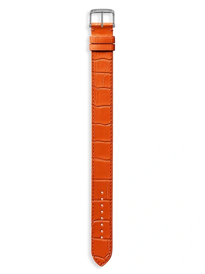 Shop Tom Ford Alligator Leather Watch Strap In Orange