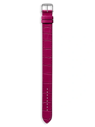 Shop Tom Ford Alligator Leather Watch Strap In Fuchsia