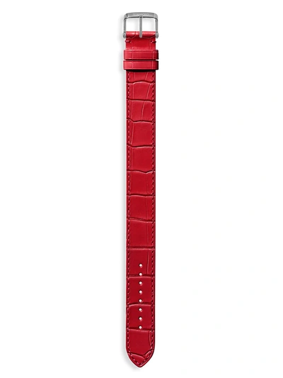 Shop Tom Ford Alligator Leather Watch Strap In Red
