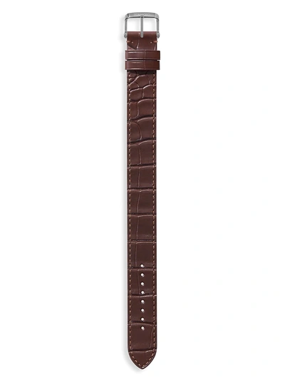 Shop Tom Ford Alligator Leather Watch Strap In Brown