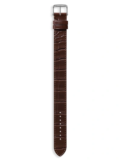 Shop Tom Ford Alligator Leather Watch Strap In Dark Brown