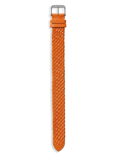 Shop Tom Ford Braid Leather Watch Strap In Orange