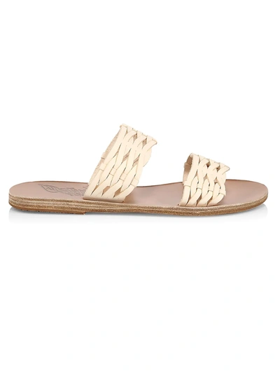 Shop Ancient Greek Sandals Women's Melia Woven Leather Sandals In Off White