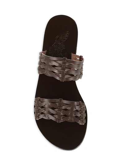 Shop Ancient Greek Sandals Women's Melia Woven Leather Sandals In Brown