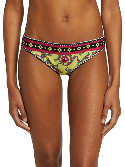 Shop La Doublej Women's Printed Low-rise Bikini Bottom In Cartwheel Giallo