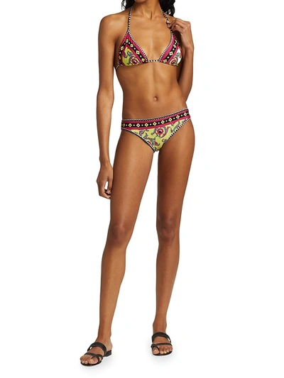 Shop La Doublej Women's Printed Low-rise Bikini Bottom In Cartwheel Giallo