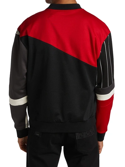 Shop Fendi Multicolor Logo Cotton Sweatshirt In Red Black