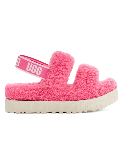 Shop Ugg Oh Fluffita Sheepskin Sandals In Pink Rose