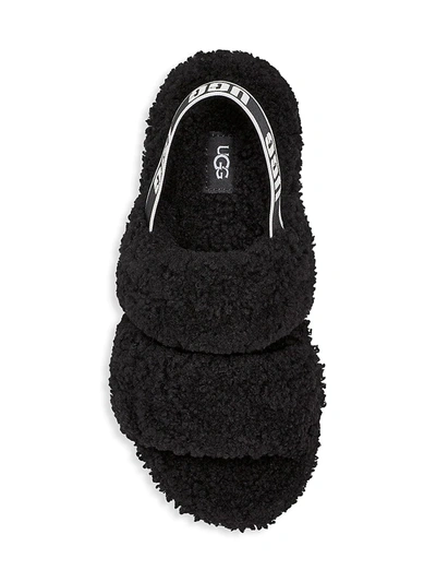Shop Ugg Women's Oh Fluffita Sheepskin Slingback Slippers In Black