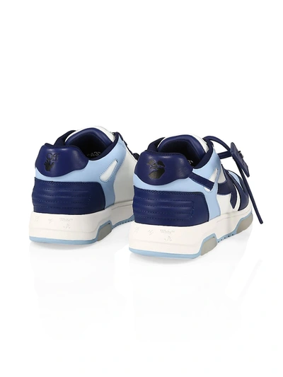 Shop Off-white Out Of Office Patchwork Leather Sneakers In Light Blue
