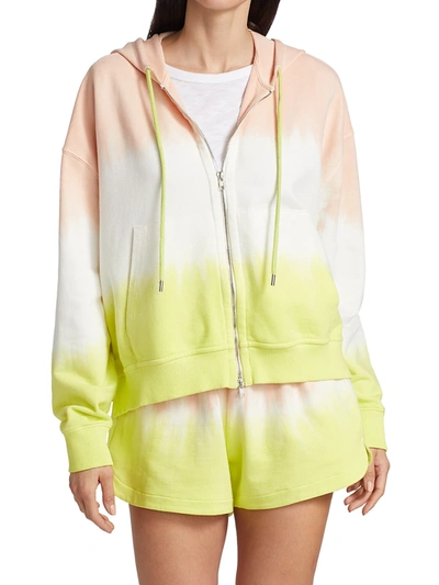 Shop Atm Anthony Thomas Melillo Dip-dyed Terry Hoodie In Shell