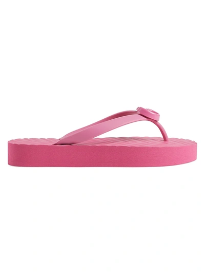 Shop Gucci Chevron Thong Sandal In Pink