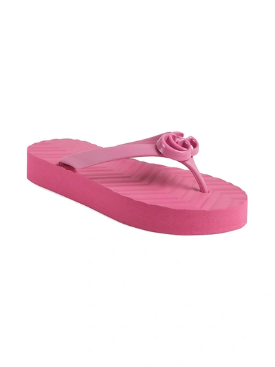 Shop Gucci Chevron Thong Sandal In Pink