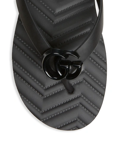 Shop Gucci Chevron Thong Sandal In Black