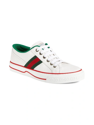 Shop Gucci Gg Tennis Leather Sneaker In White