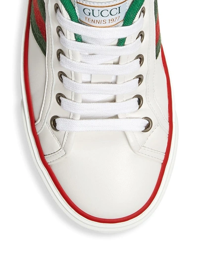 Shop Gucci Gg Tennis Leather Sneaker In White