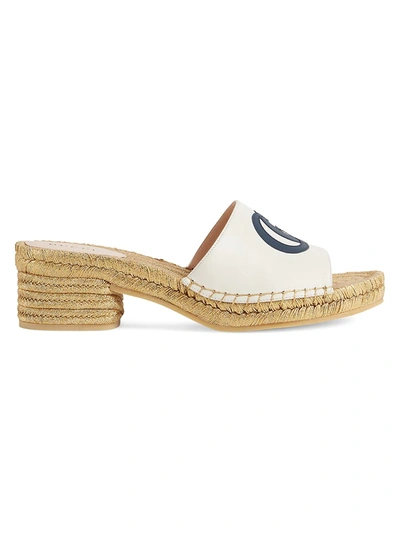 Gucci White Espadrilles Platform Slides | ModeSens