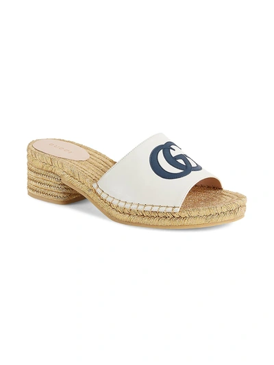 Shop Gucci Slide Espadrille Sandal In White