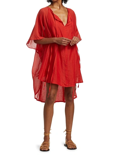 Shop Loewe Women's Drawstring Dress In Red Earth