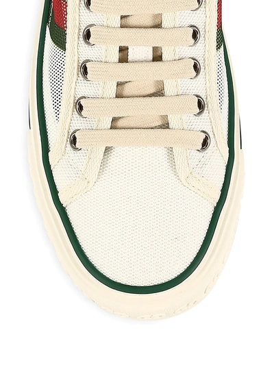 Shop Gucci Gg Tennis Web Sneakers In White