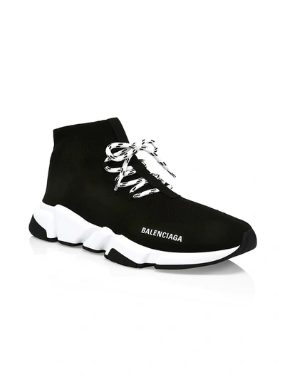 Shop Balenciaga Speed Lace-up Sneakers In Black White