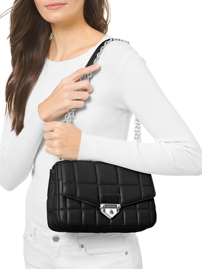Shop Michael Michael Kors Women's Large Soho Quilted Leather Shoulder Bag In Black