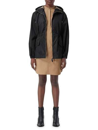 Burberry Binham Zip Hooded Nylon Jacket In Black | ModeSens