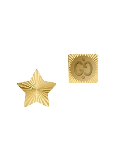 Shop Gucci Women's 18k Yellow Gold Icon Earrings With Star & Square