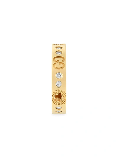 Shop Gucci Women's 18k Yellow Gold & Diamond Icon Ring With Star Details