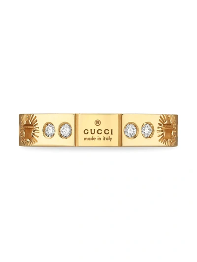 Shop Gucci Women's 18k Yellow Gold & Diamond Icon Ring With Star Details