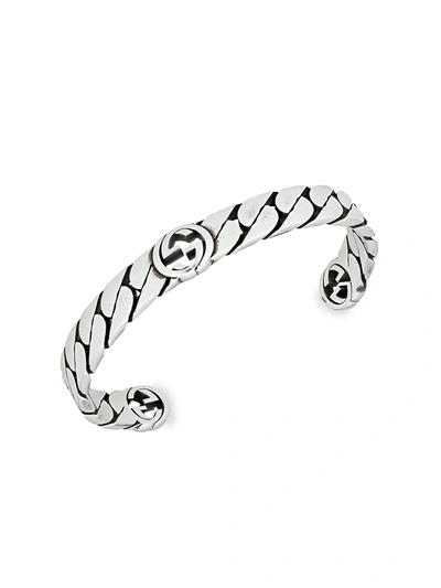 Shop Gucci Sterling Silver Interlocking G Bracelet