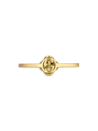 Shop Gucci Women's 18k Yellow Gold & Yellow Beryl Interlocking G Ring