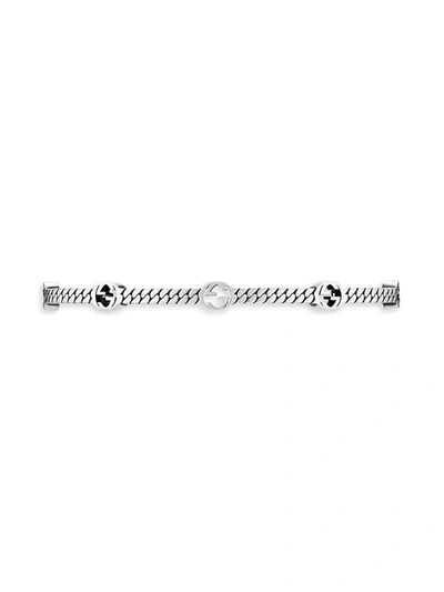 Shop Gucci Women's Sterling Silver Interlocking G Bracelet