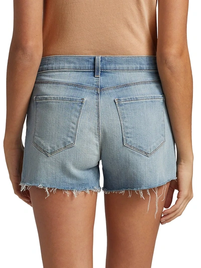 Shop L Agence Audrey Distressed Denim Shorts In Westport