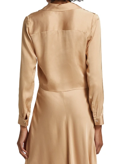Shop L Agence Annie Tie-front Blouse In Candied Ginger