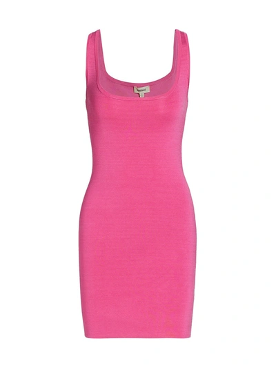 Shop L Agence Hannah Knit Mini Dress In Hot Pink