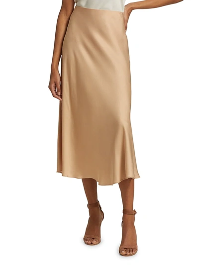 Shop L Agence Clarisa Bias Cut Maxi Skirt In Candied Ginger