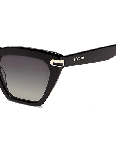 Shop Feroce Women's Heather Blackout 51mm Cat Eye Sunglasses