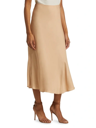 Shop L Agence Clarisa Bias Cut Maxi Skirt In Candied Ginger