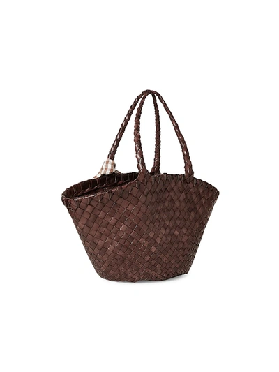 Shop Loeffler Randall Kai Gradiated Woven Leather Tote In Brown