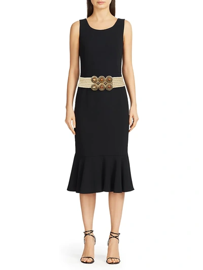 Shop Etro Bejeweled Woven Belt In Beige