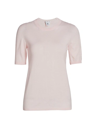 Shop Max Mara Arsenio Short-sleeve Virgin Wool Sweater In Pink