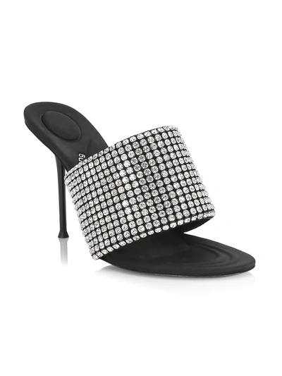 Shop Alexander Wang Women's Sienna Crystal-embellished Mules In Black