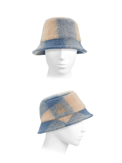 Shop Isabel Marant Haley Checkered Bucket Hat In Rosewood