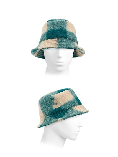 Shop Isabel Marant Haley Checkered Bucket Hat In Rosewood