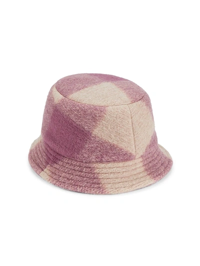 Shop Isabel Marant Haley Checkered Bucket Hat In Rosewood