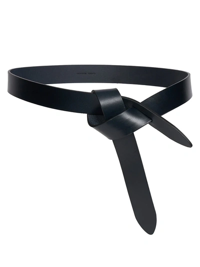 Shop Isabel Marant Lecce Leather Self-tie Belt In Dark Green